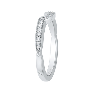 14K White Gold Round Diamond Wedding Band