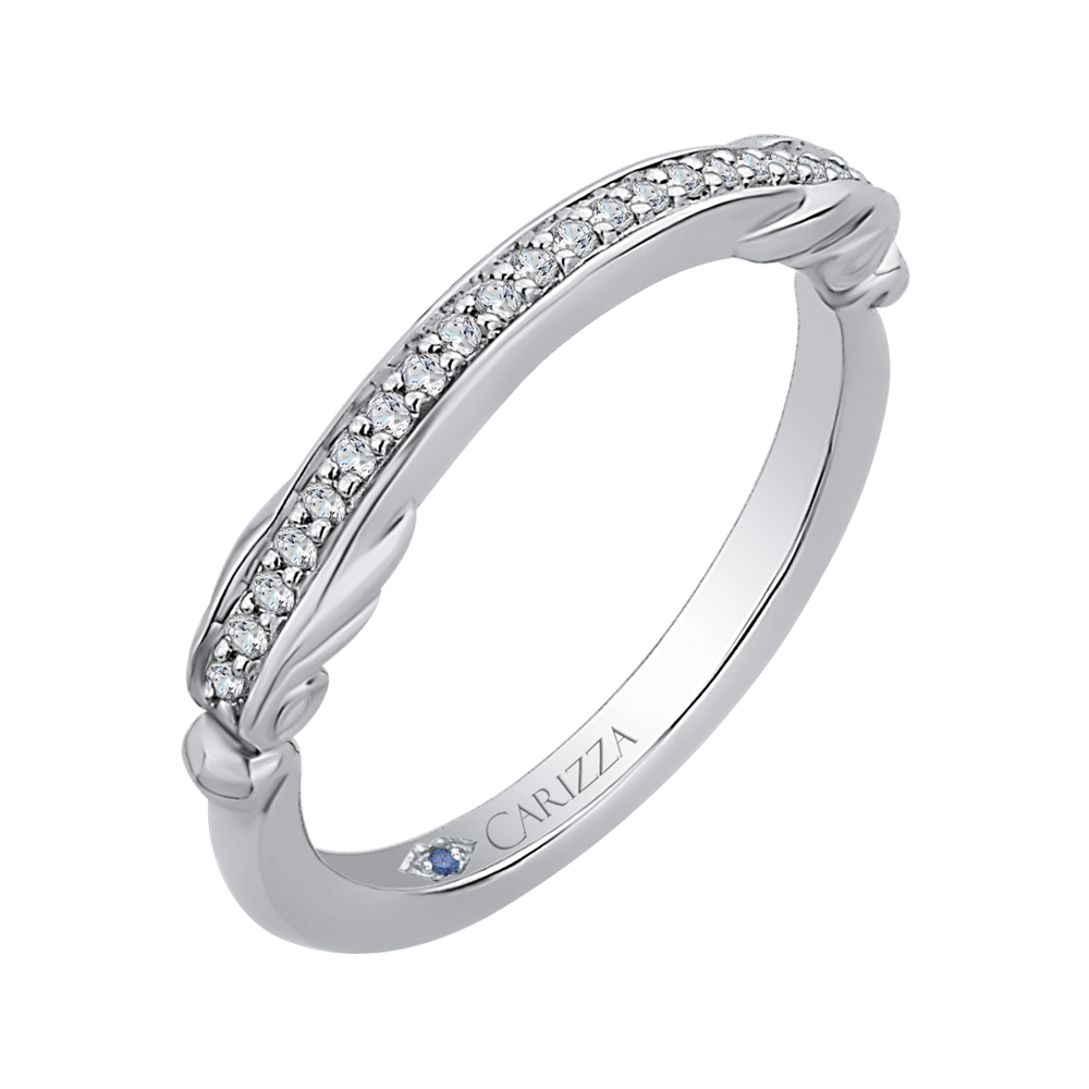 14K White Gold Round Diamond Wedding Band