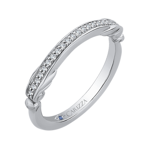 14K White Gold Round Diamond Wedding Band