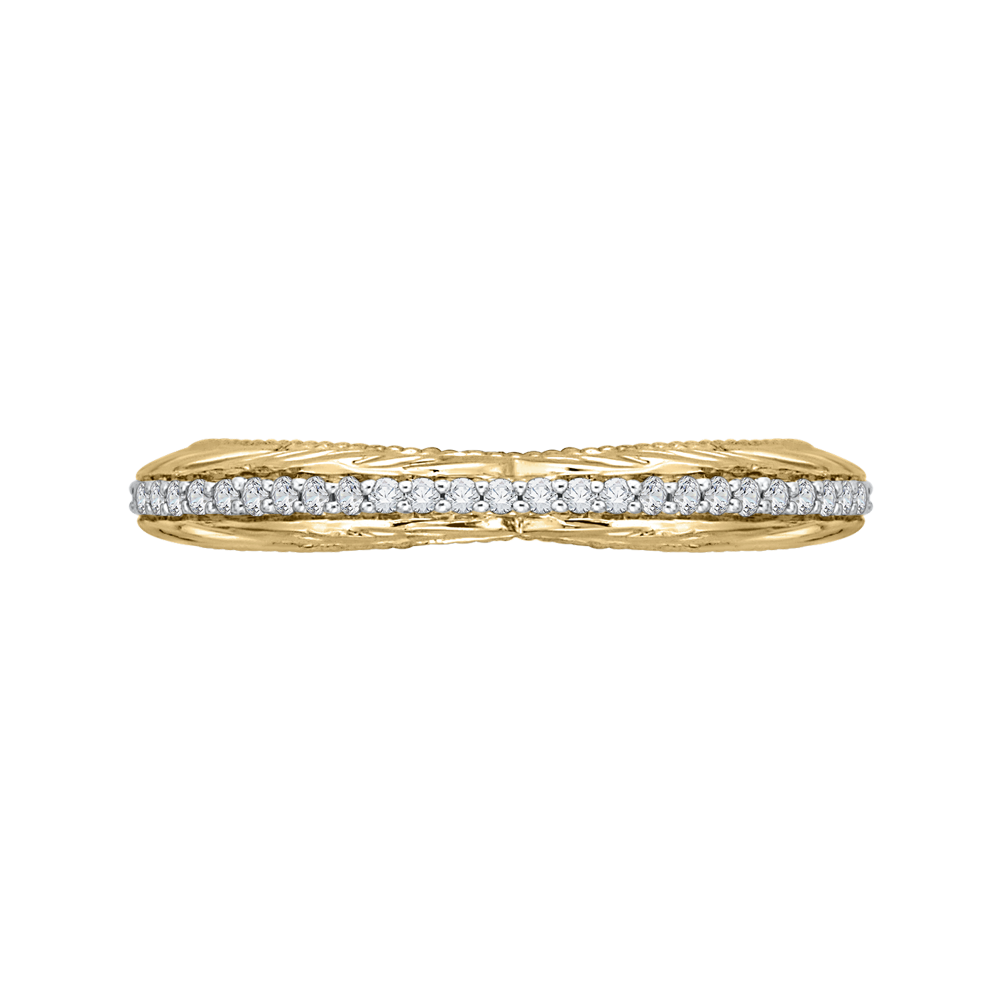 CA0203B-37WY-1.50 Bridal Jewelry Carizza White Gold Rose Gold Yellow Gold Round Diamond Wedding Bands