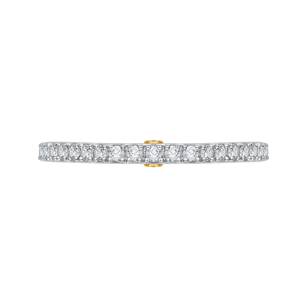 CA0204B-37WY Bridal Jewelry Carizza White Gold Rose Gold Yellow Gold Round Diamond Wedding Bands