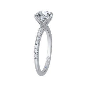 Round Diamond Engagement Ring In 14K White Gold (Semi Mount)