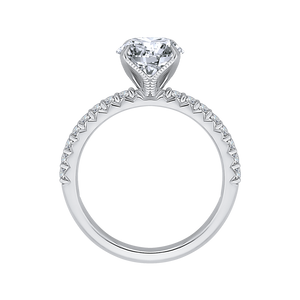 Round Diamond Engagement Ring In 14K White Gold (Semi Mount)