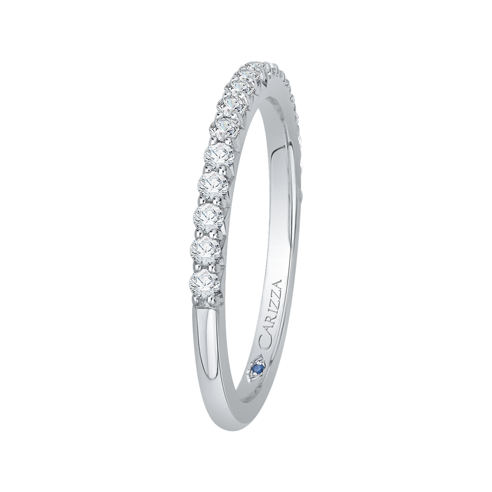 14K White Gold Round Diamond Wedding Band