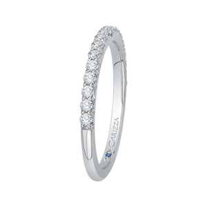 14K White Gold Round Diamond Wedding Band