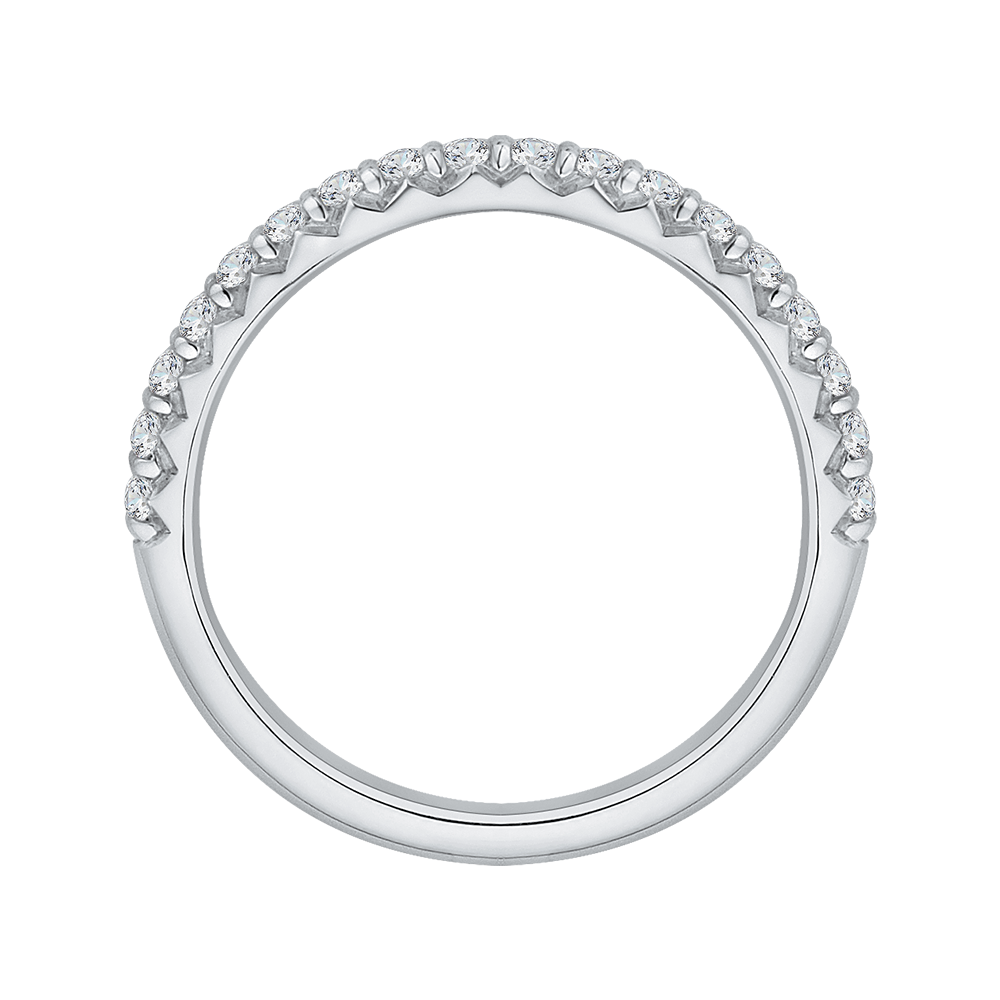 14K White Gold Round Diamond Wedding Band
