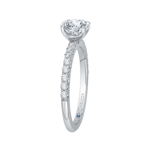 14K White Gold Round Diamond Engagement Ring (Semi Mount)