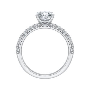 14K White Gold Round Diamond Engagement Ring (Semi Mount)