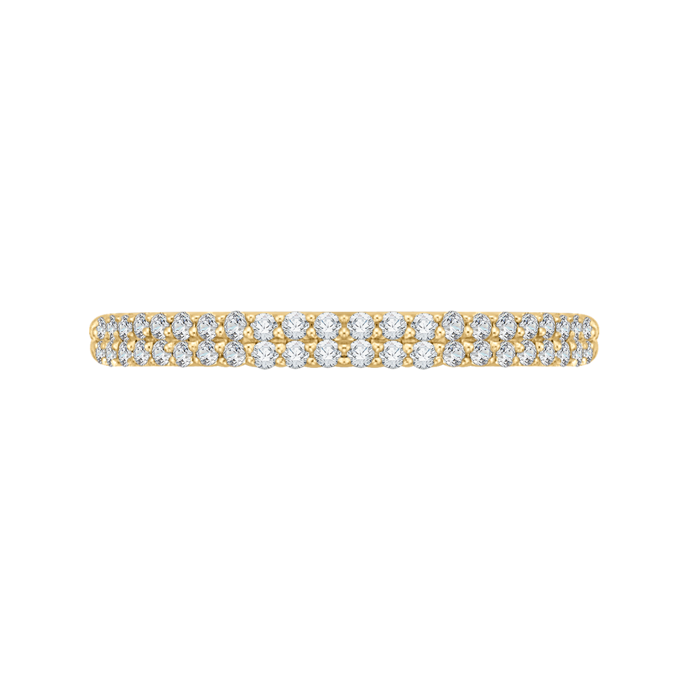 CA0211BH-37-1.50 Bridal Jewelry Carizza Yellow Gold Round Diamond Wedding Bands