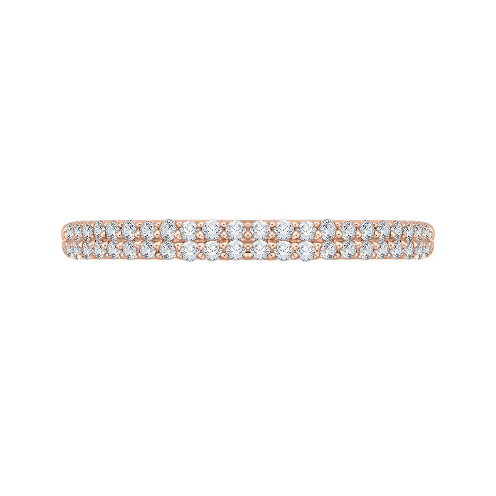 CA0211BH-37P-1.50 Bridal Jewelry Carizza Rose Gold Round Diamond Wedding Bands