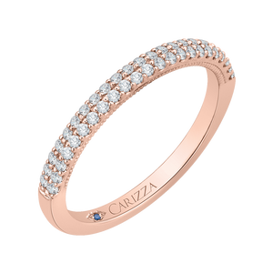 14K Rose Gold Round Diamond Wedding Band