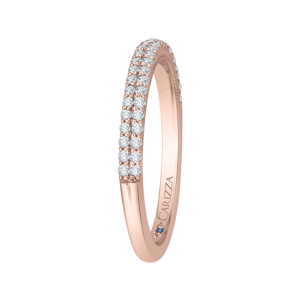 14K Rose Gold Round Diamond Wedding Band