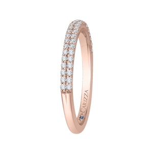 14K Rose Gold Round Diamond Wedding Band