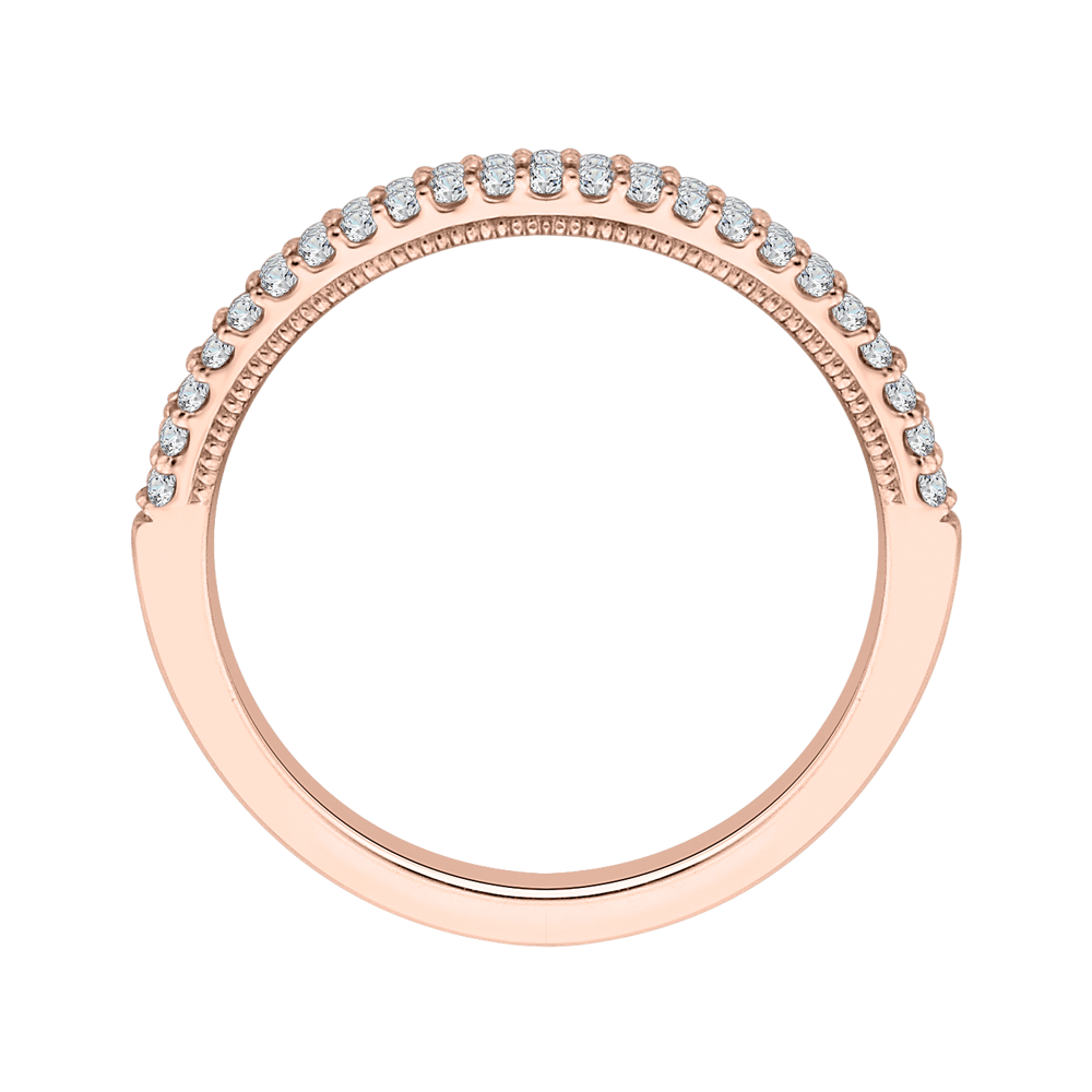 14K Rose Gold Round Diamond Wedding Band