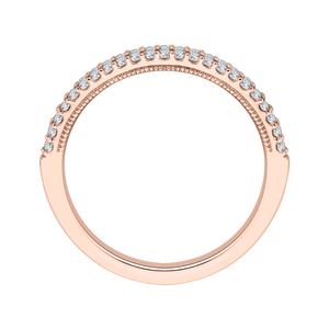 14K Rose Gold Round Diamond Wedding Band