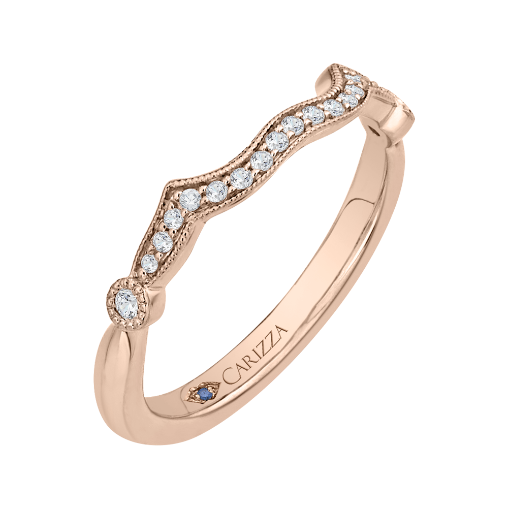 Round Diamond Wedding Band In 14K Rose Gold