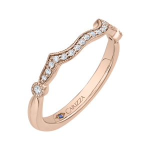 Round Diamond Wedding Band In 14K Rose Gold