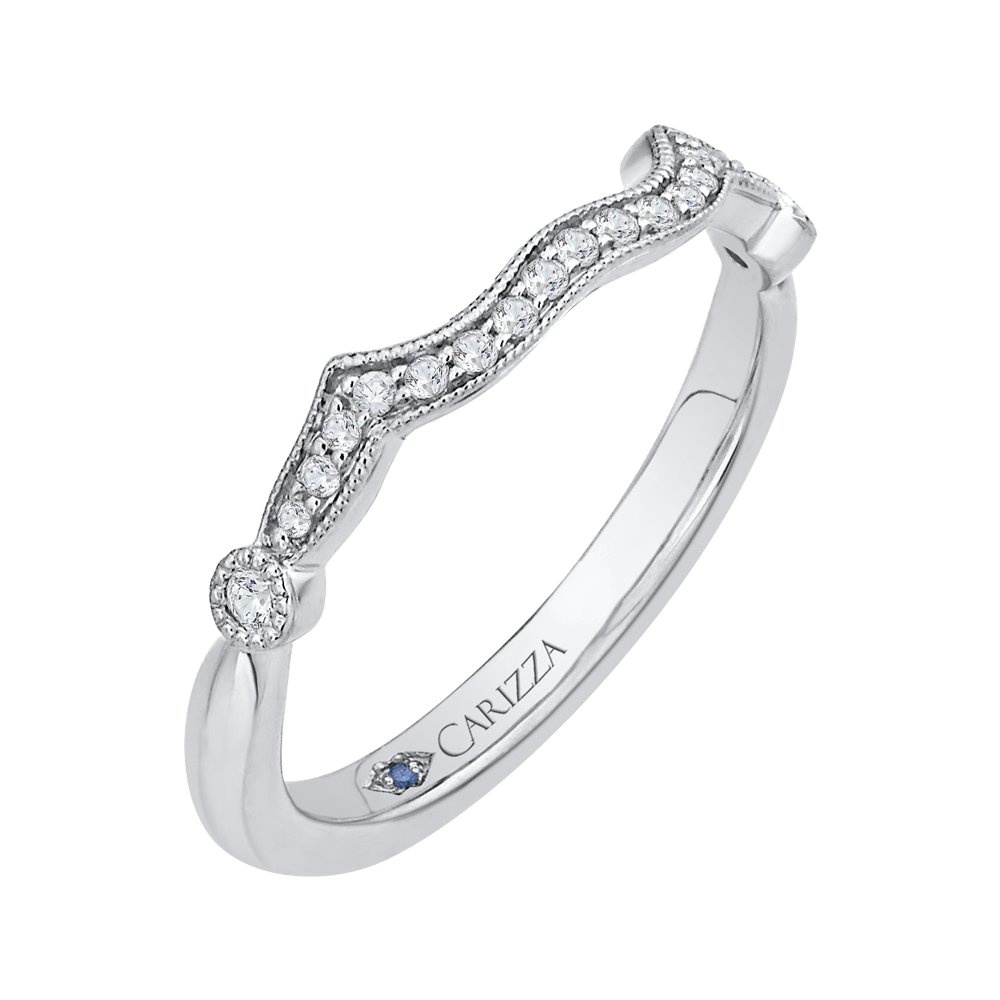 14K White Gold Round Diamond Wedding Band