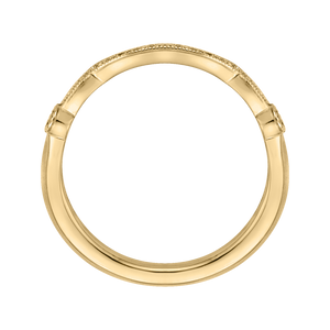 14K Yellow Gold Round Diamond Wedding Band