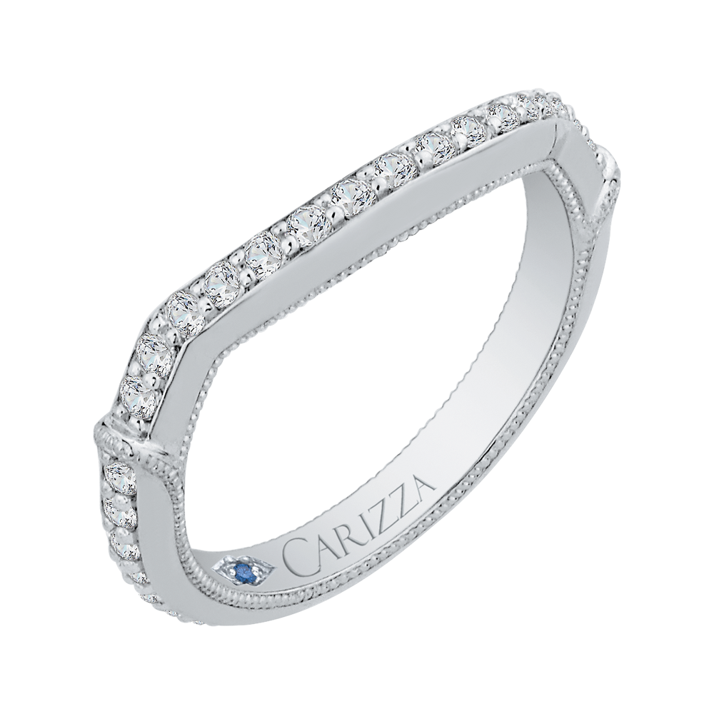 14K White Gold Round Diamond Wedding Band