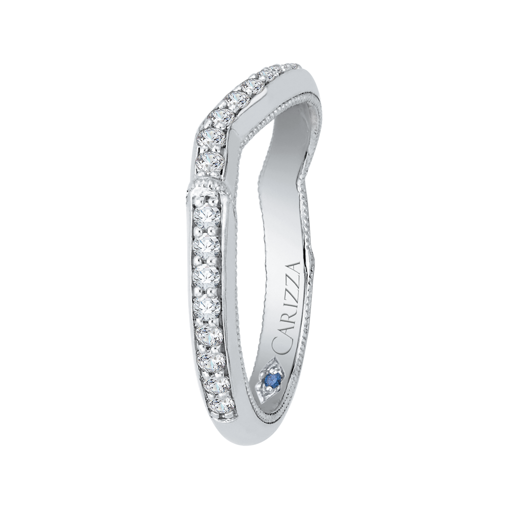 14K White Gold Round Diamond Wedding Band