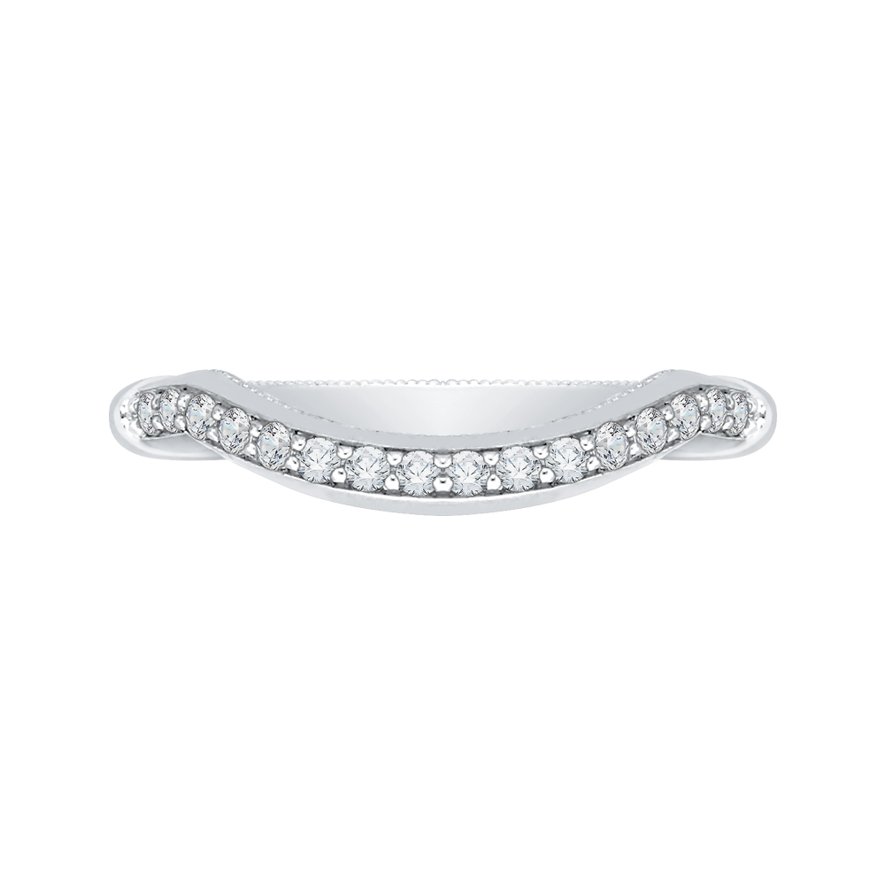 CA0215B-37W-1.50 Bridal Jewelry Carizza White Gold Round Diamond Wedding Bands