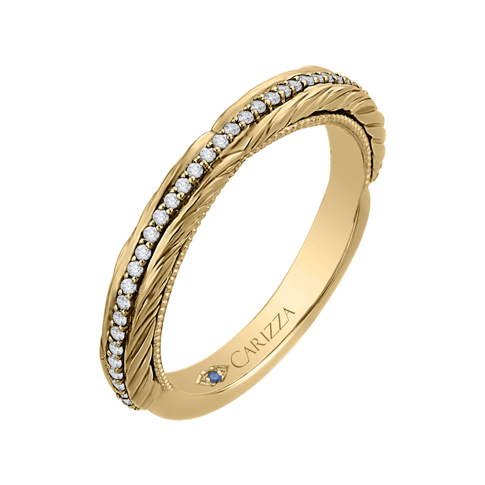 Round Diamond Wedding Band In 14K Yellow Gold