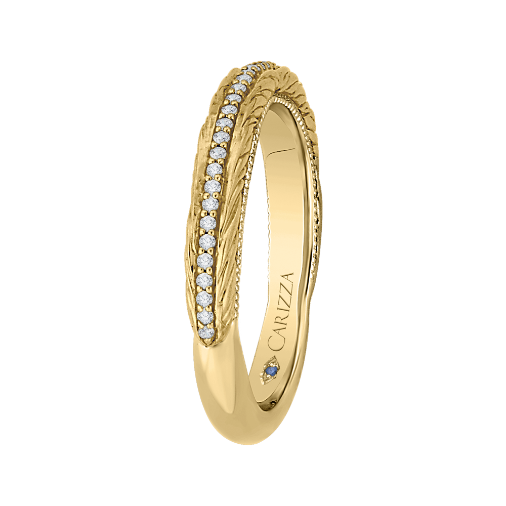 Round Diamond Wedding Band In 14K Yellow Gold