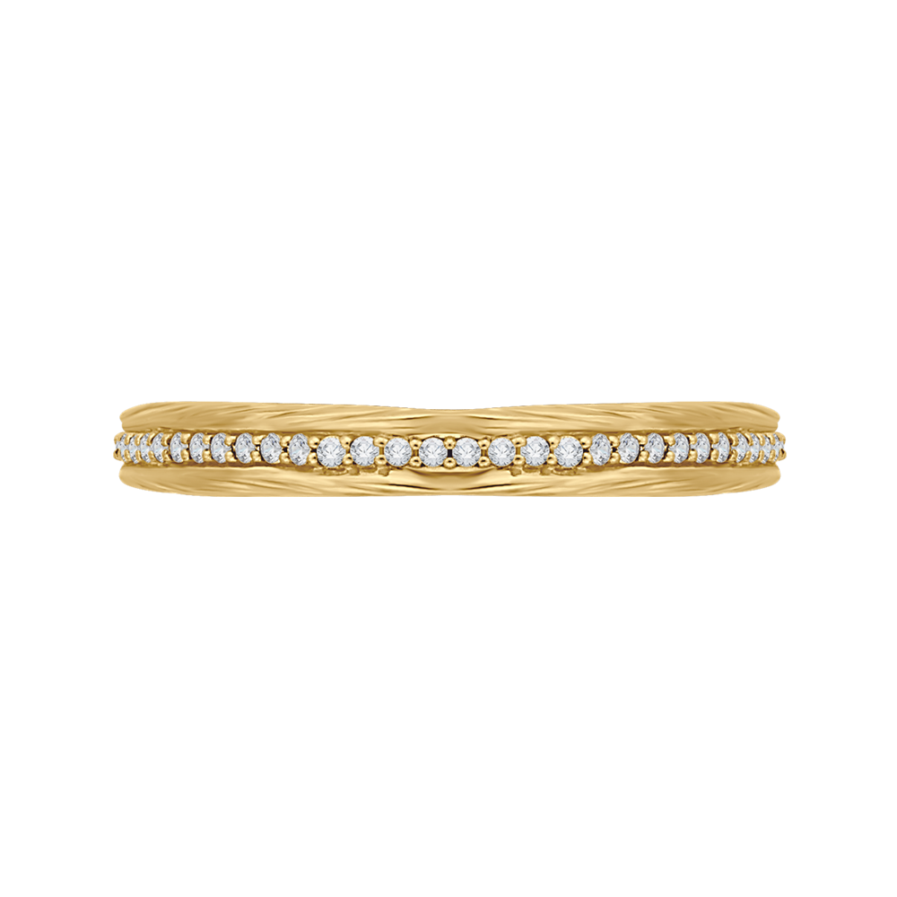 CA0216B-37-1.50 Bridal Jewelry Carizza Yellow Gold Round Diamond Wedding Bands