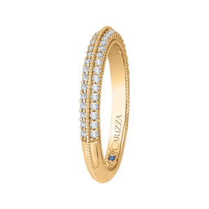 Round Diamond Half Eternity Wedding Band In 14K Yellow Gold