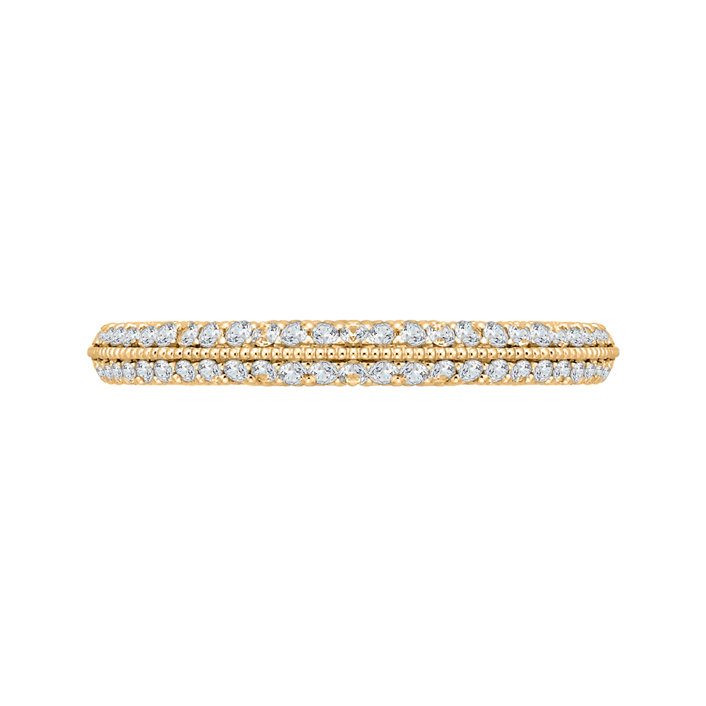 CA0217B-37-1.50 Bridal Jewelry Carizza Yellow Gold Round Diamond Wedding Bands