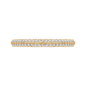 CA0217B-37-1.50 Bridal Jewelry Carizza Yellow Gold Round Diamond Wedding Bands