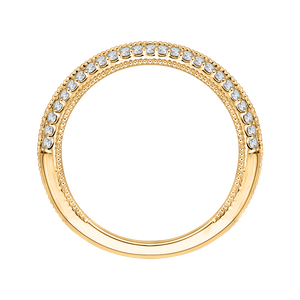 Round Diamond Half Eternity Wedding Band In 14K Yellow Gold