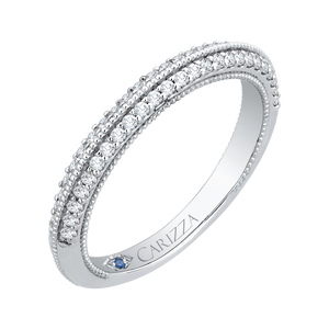 Round Diamond Wedding Band In 14K White Gold