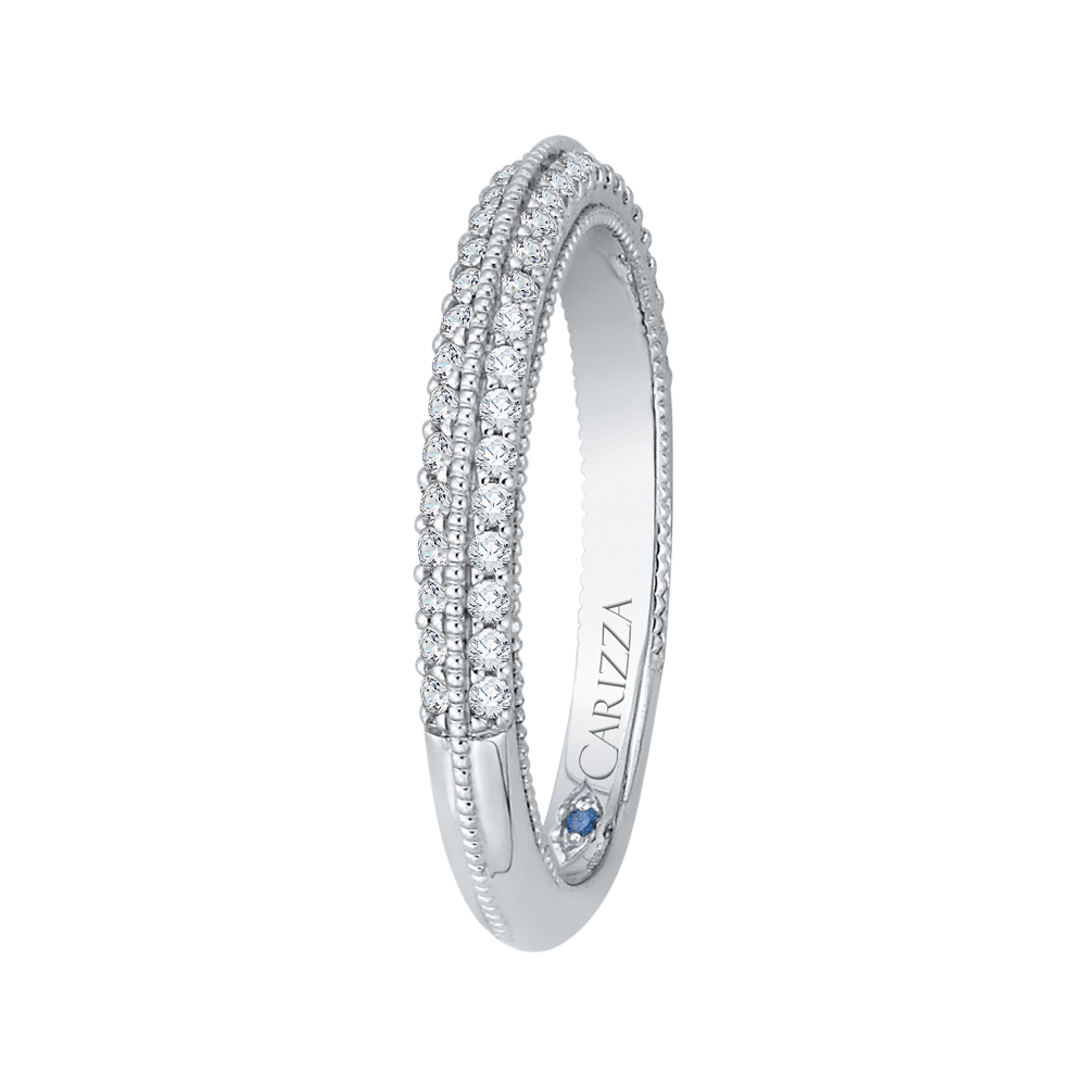 Round Diamond Wedding Band In 14K White Gold