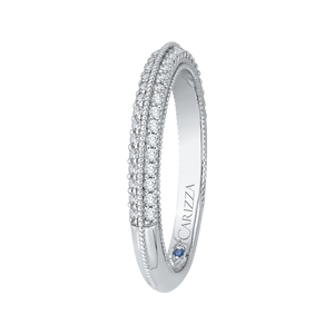 Round Diamond Wedding Band In 14K White Gold