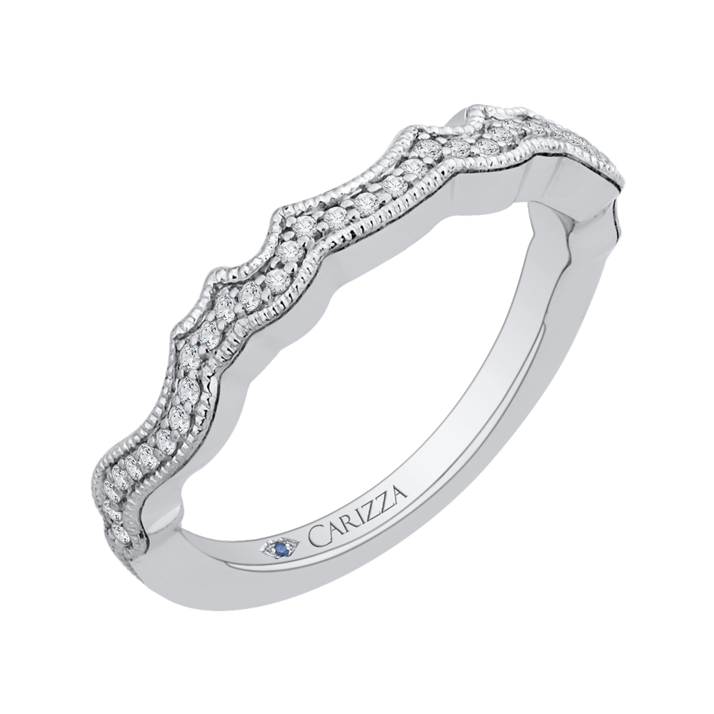 14K White Gold Round Diamond Wedding Band