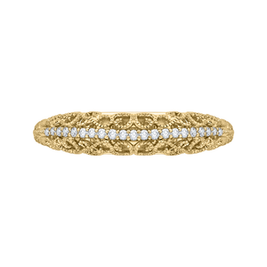 CA0219B-37 Bridal Jewelry Carizza Yellow Gold Round Diamond Wedding Bands