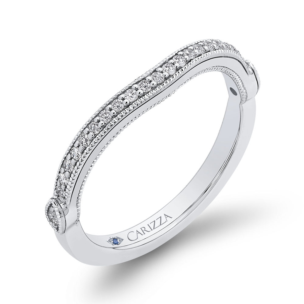 Round Diamond Wedding Band In 14K White Gold