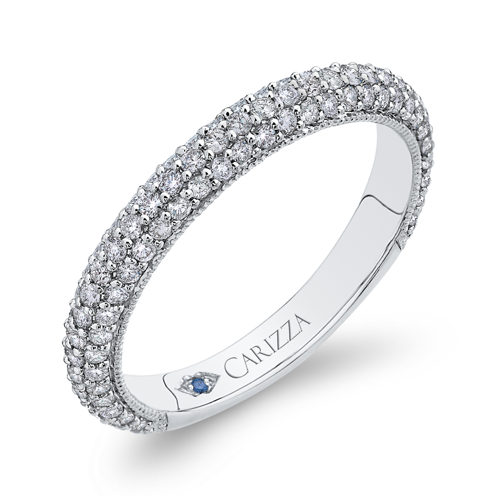 14K White Gold Round Diamond Wedding Band