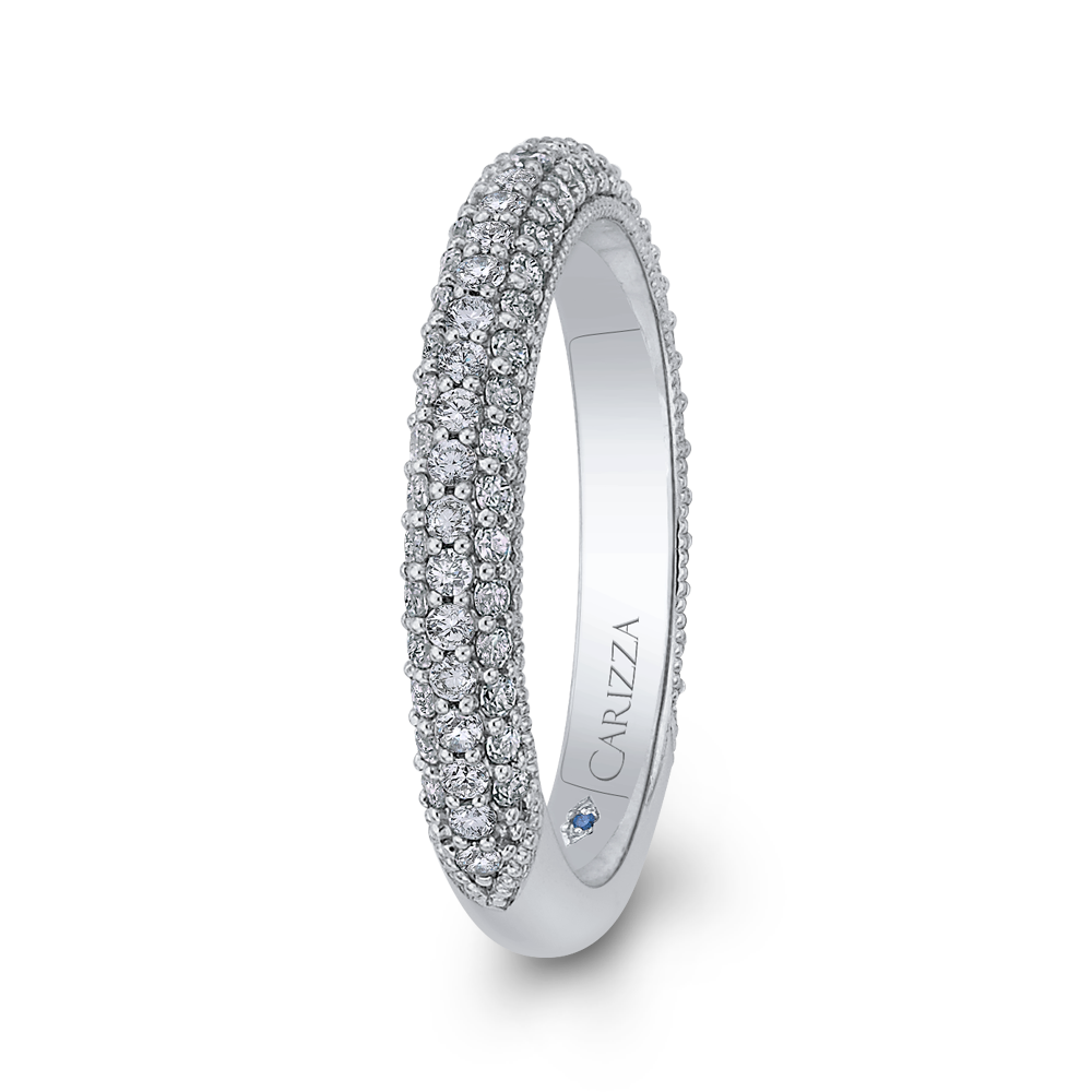 14K White Gold Round Diamond Wedding Band