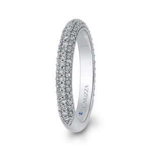 14K White Gold Round Diamond Wedding Band