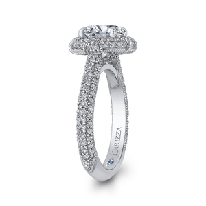 14K White Gold Round Diamond Engagement Ring (Semi Mount)