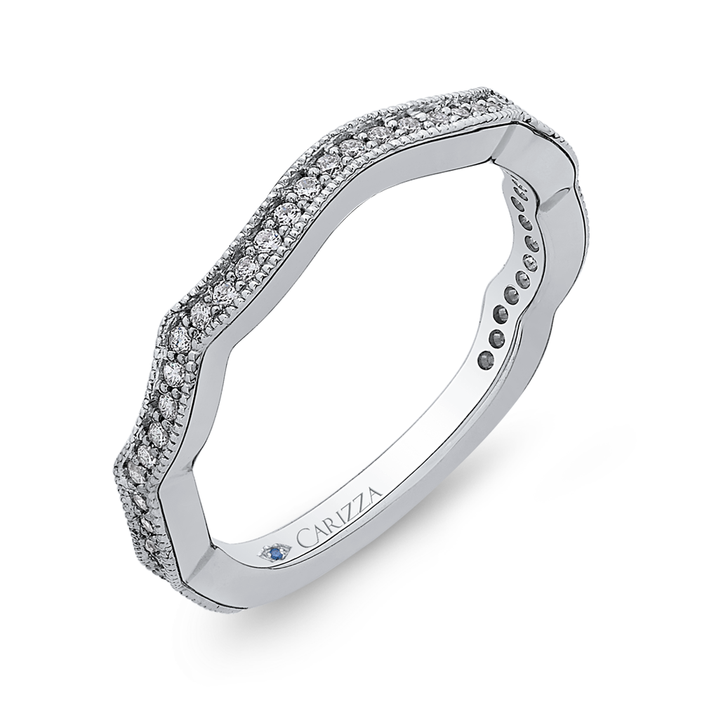 14K White Gold Round Diamond Wedding Band