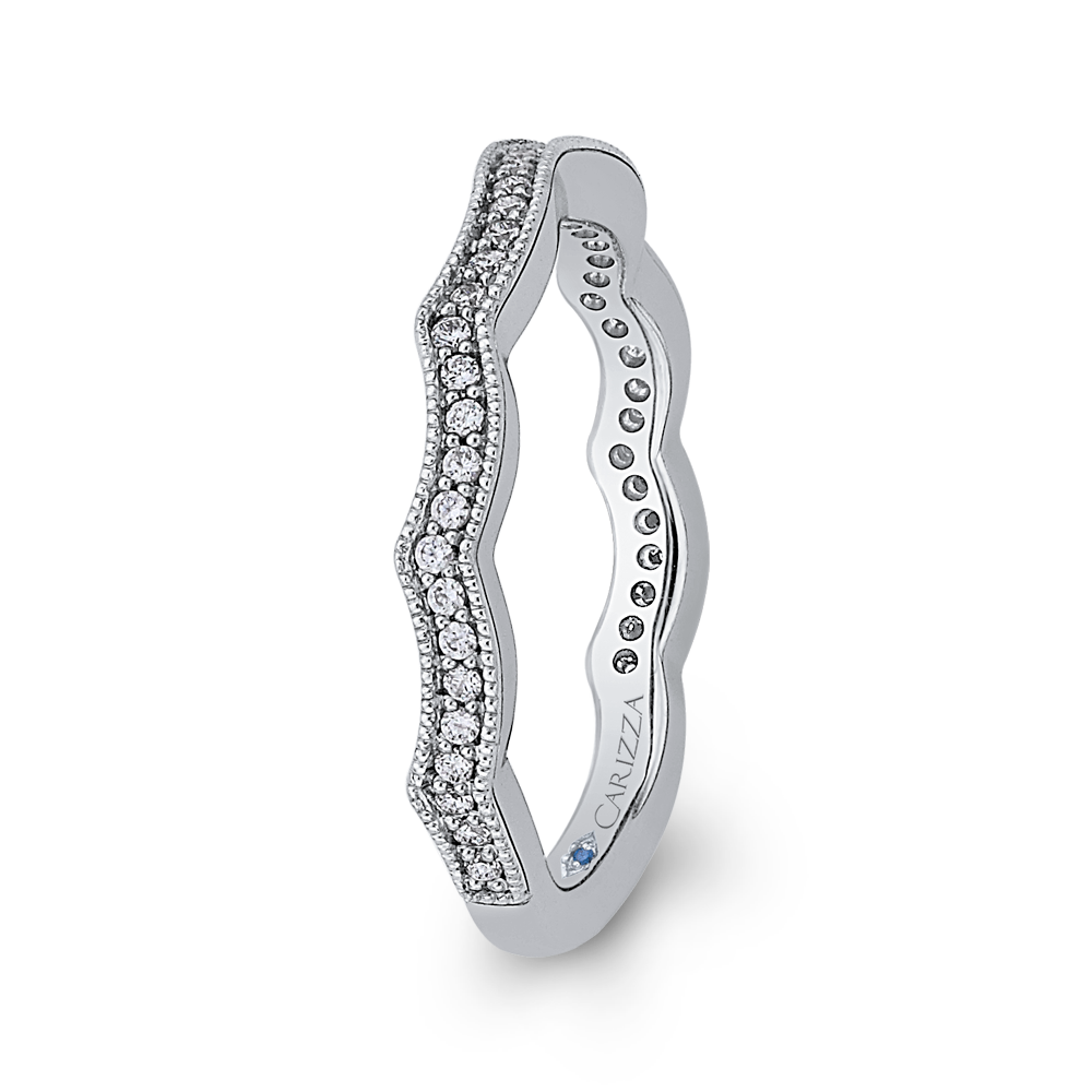 14K White Gold Round Diamond Wedding Band
