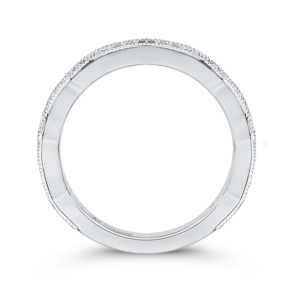 14K White Gold Round Diamond Wedding Band