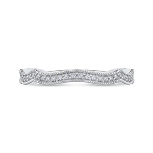 CA0228BQ-37W Bridal Jewelry Carizza White Gold Round Diamond Wedding Bands