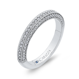 14K White Gold Round Diamond Half Eternity Wedding Band