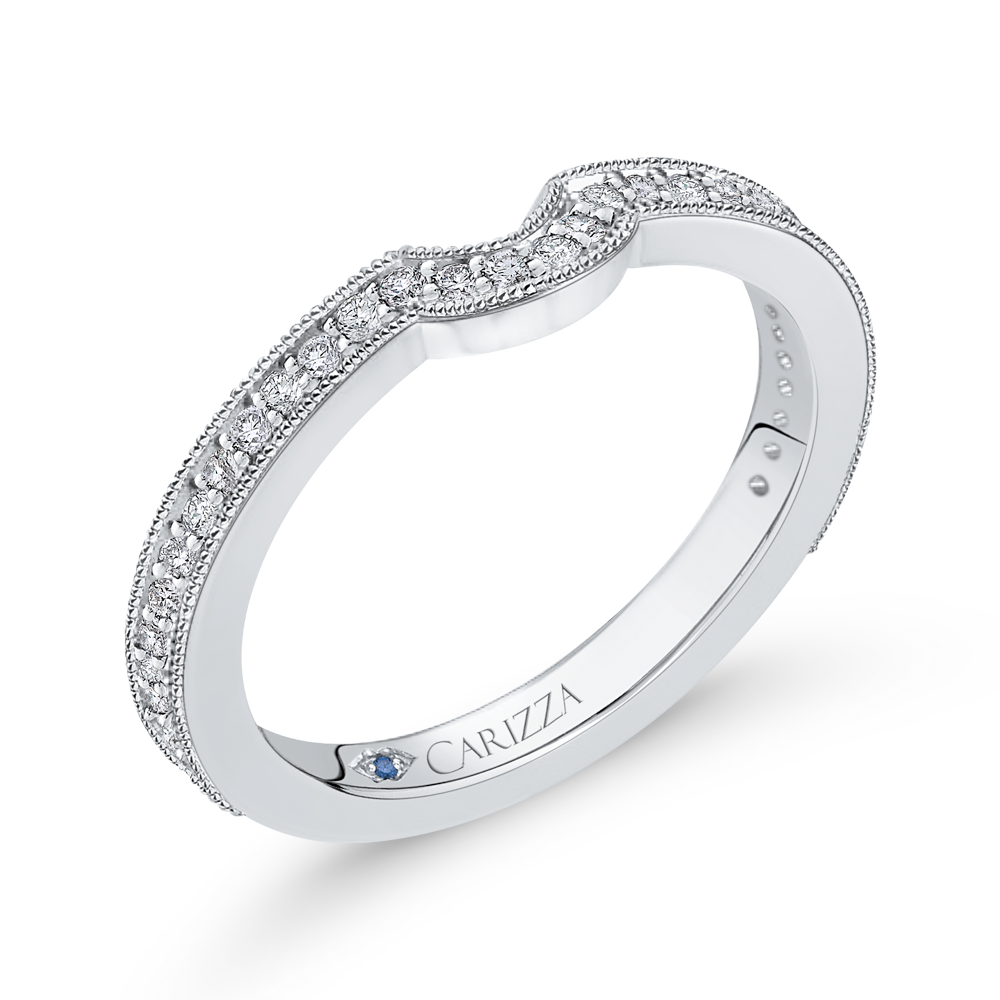 14K White Gold Round Diamond Wedding Band