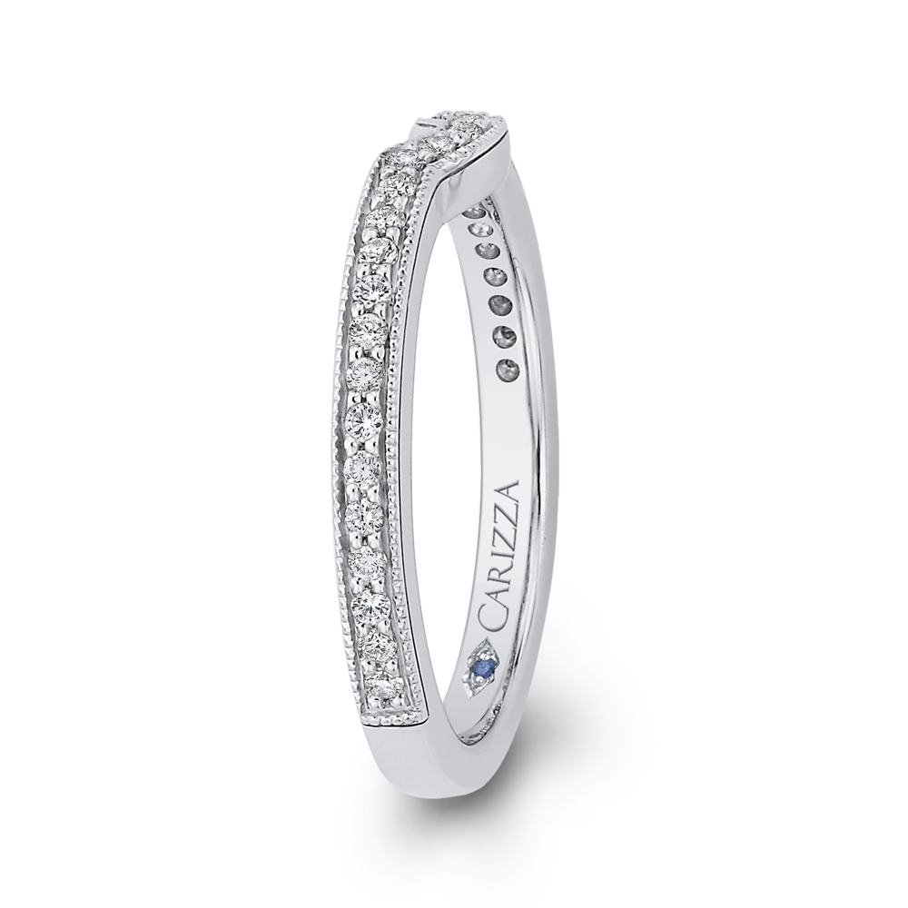 14K White Gold Round Diamond Wedding Band